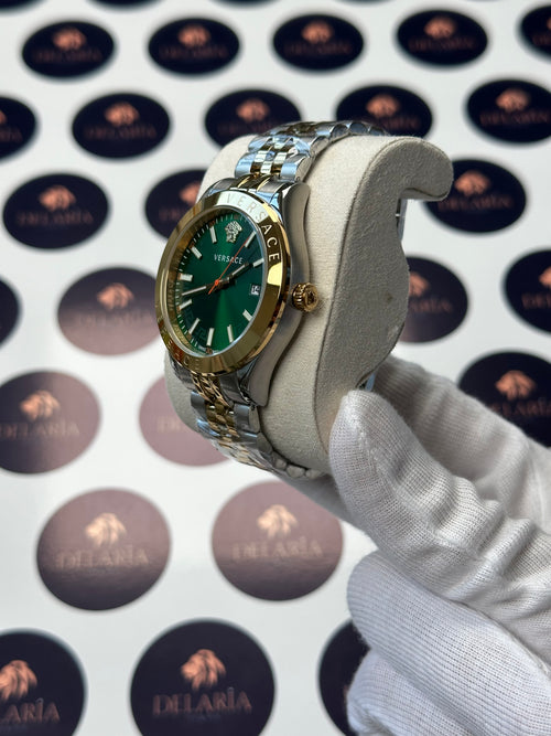 Versace 42 mm Green Dial Gold-Silver Jubile
