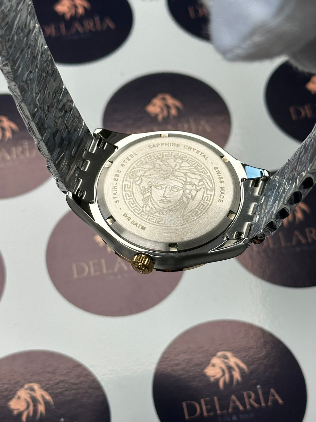Versace 42 mm Green Dial Gold-Silver Jubile