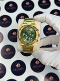 VERSACE 43 MM CHRONOGRAPH GREEN DIAL GOLD