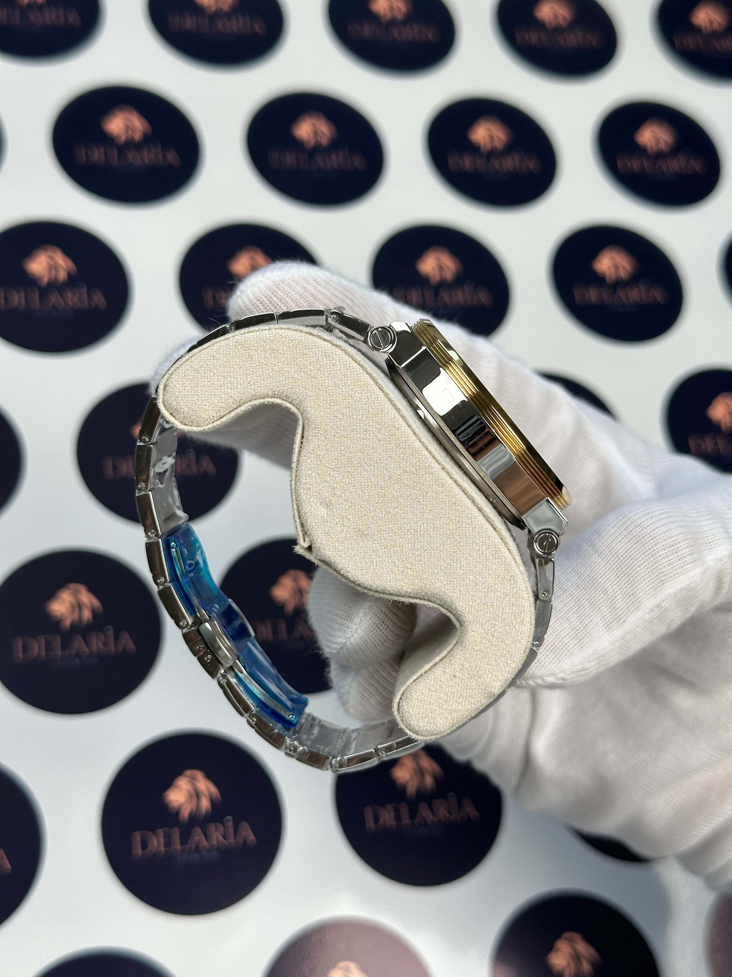 VERSACE 43 MM CHRONOGRAPH BLUE DIAL GOLD-SILVER