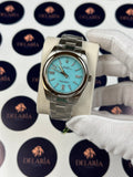 ROLEX OYSTER PERPETUAL 41 MM TURQUOISE DIAL SILVER