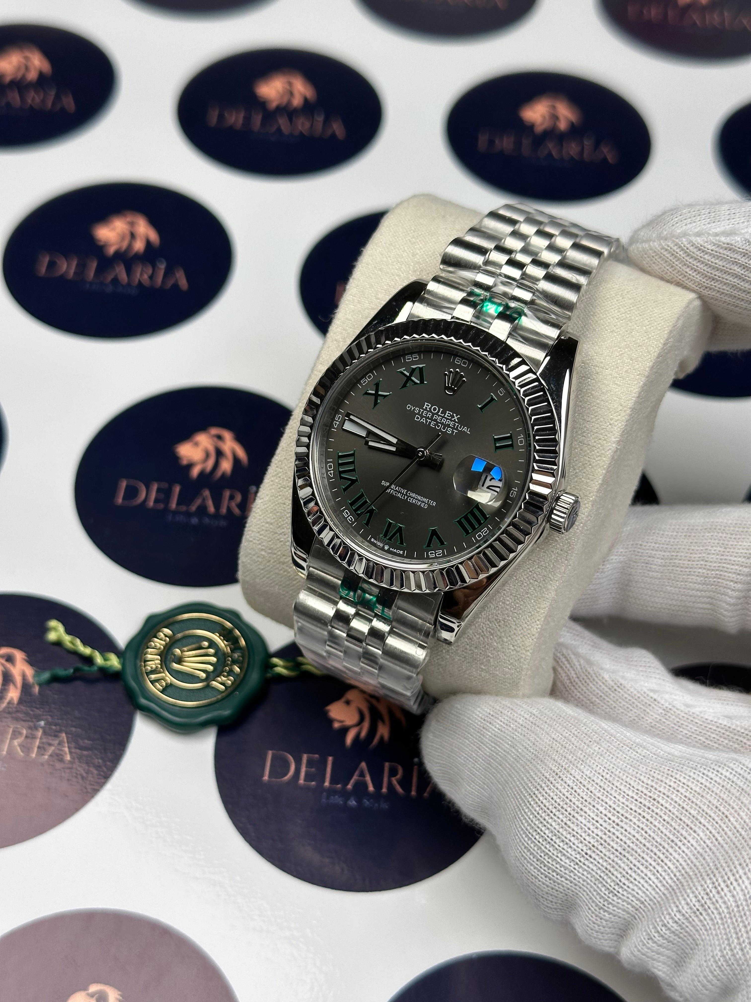 ROLEX DATEJUST 41 MM WIMBLEDON SILVER