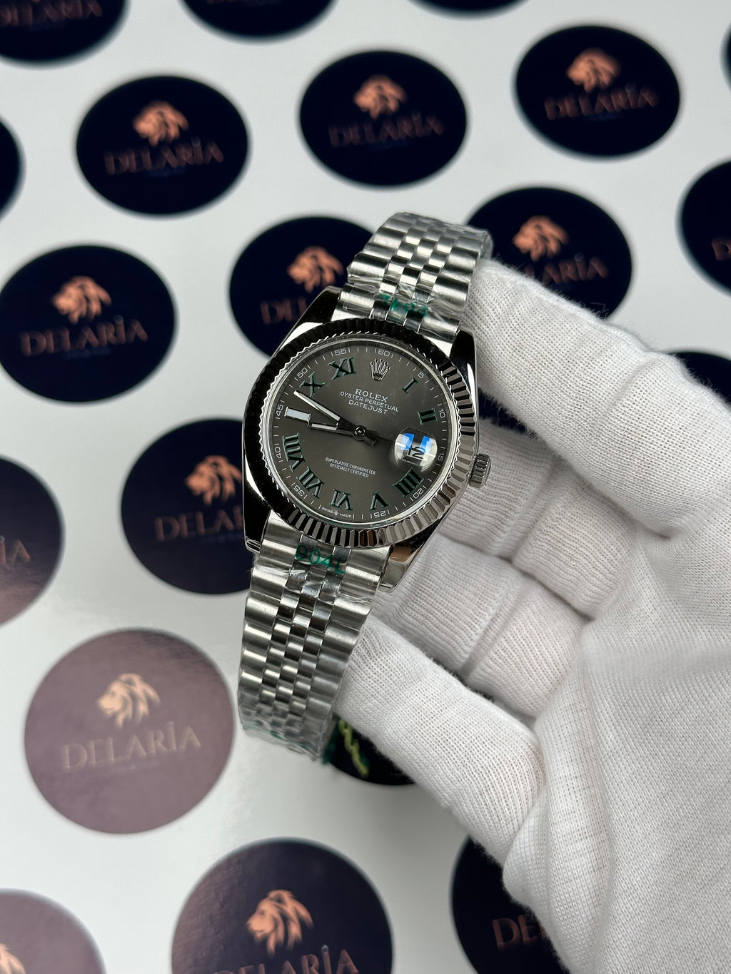 ROLEX DATEJUST 41 MM WIMBLEDON SILVER