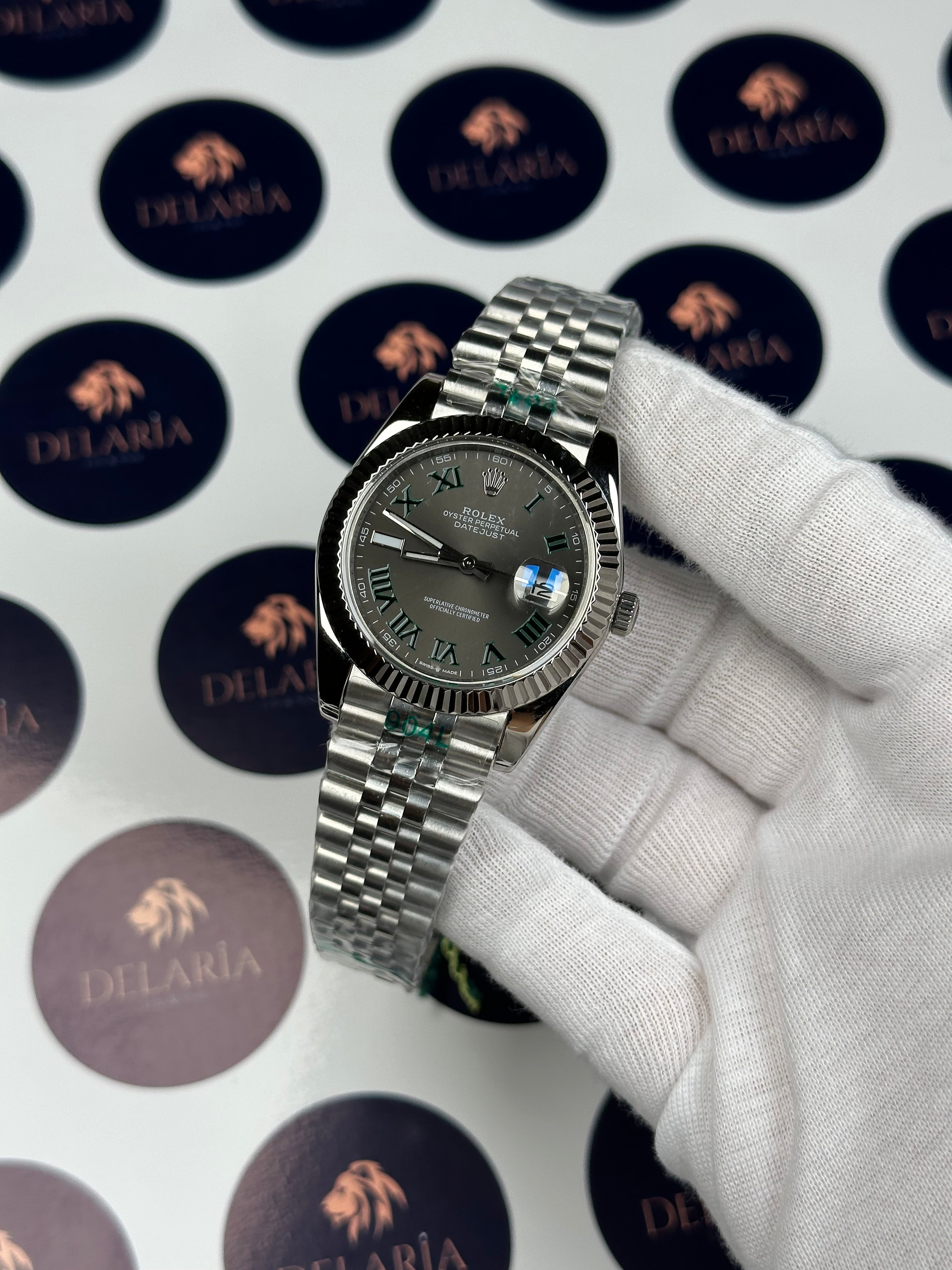 ROLEX DATEJUST 41 MM WIMBLEDON SILVER
