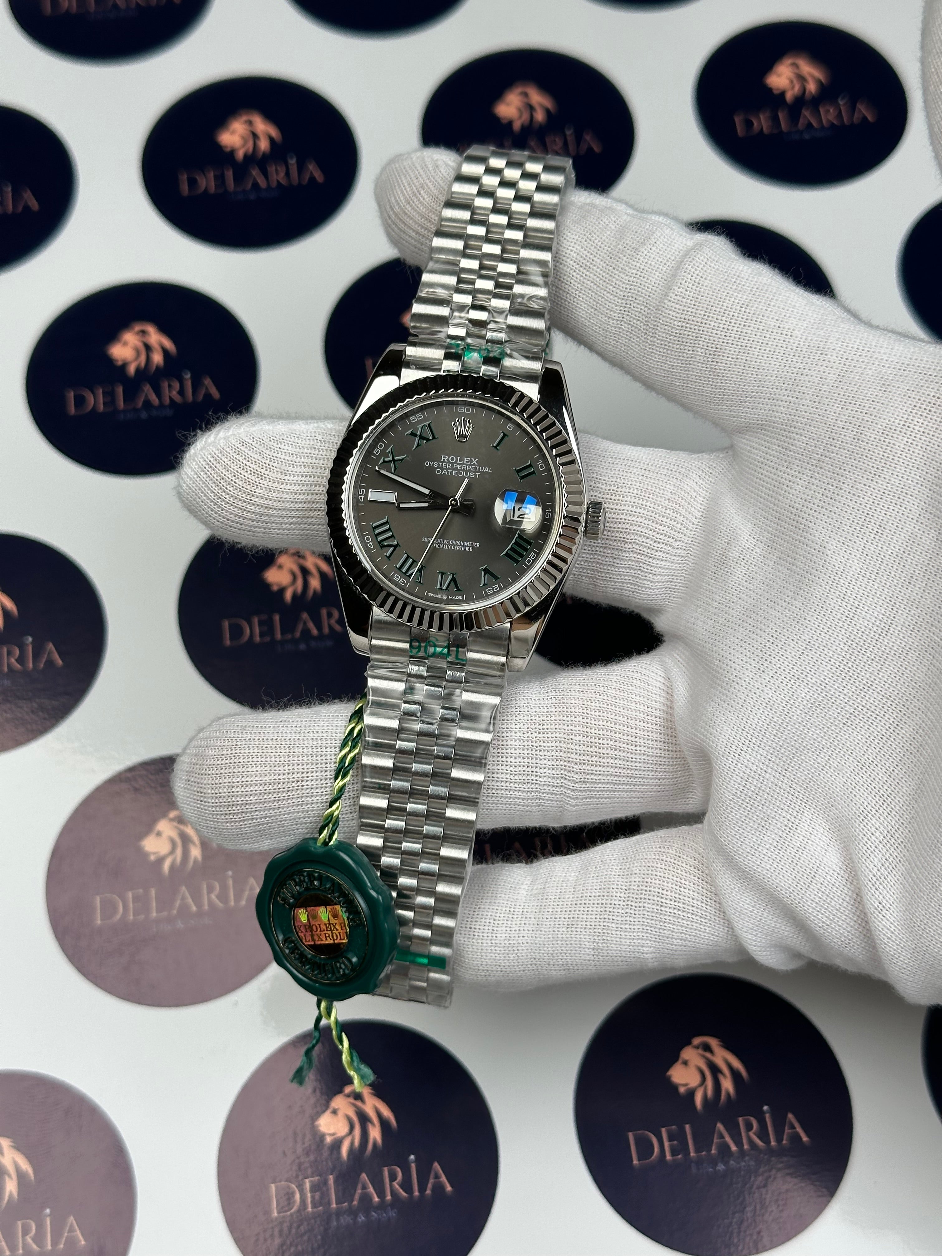 ROLEX DATEJUST 41 MM WIMBLEDON SILVER