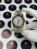 ROLEX DATEJUST 41 MM PEARL WHITE DIAL DIAMOND INDEX SILVER JUBILE
