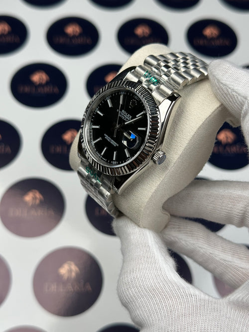 ROLEX DATEJUST 41 MM BLACK DIAL SILVER JUBILE