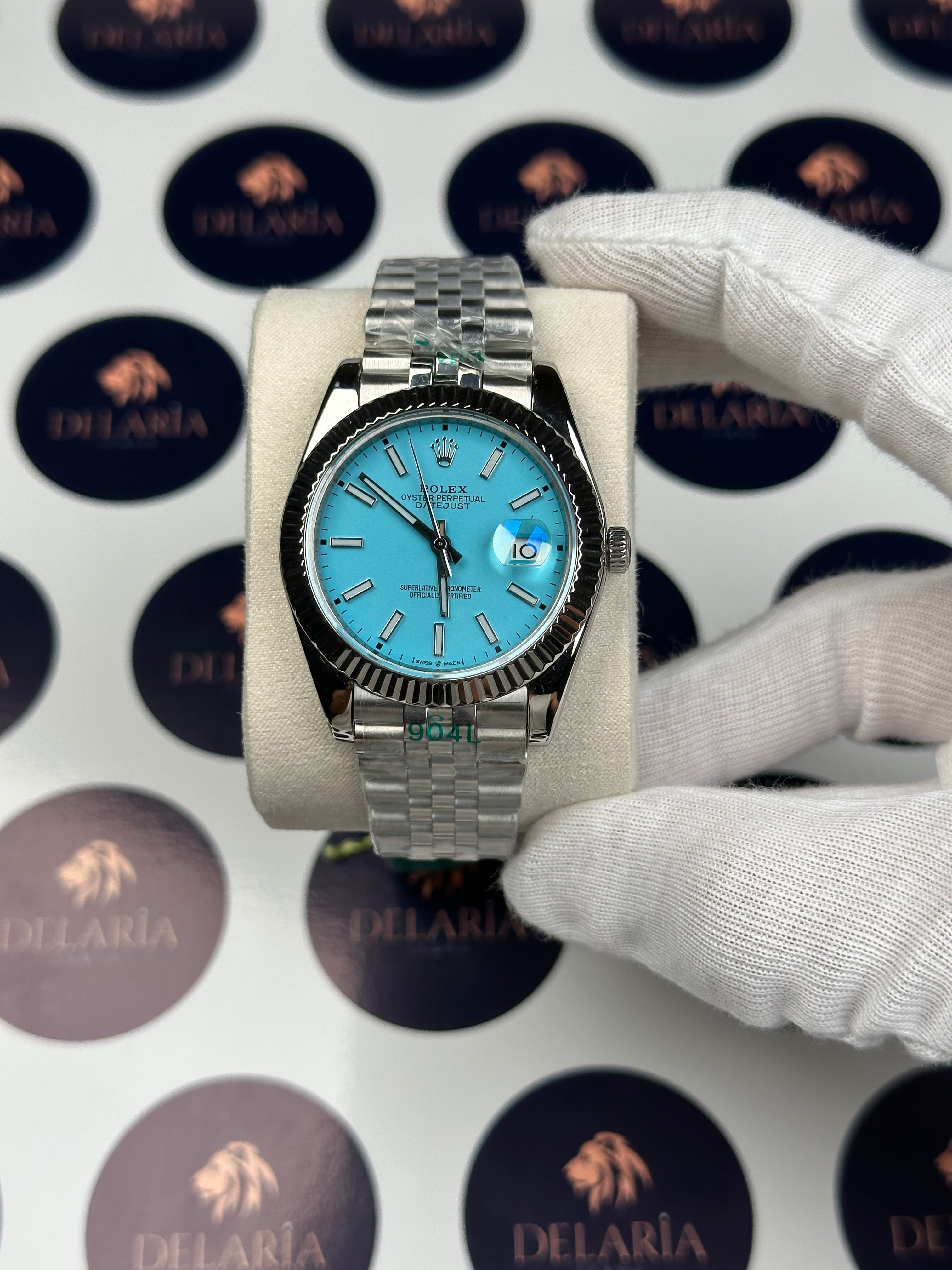 ROLEX DATEJUST 41 MM TURQUOISE DIAL SILVER JUBILE