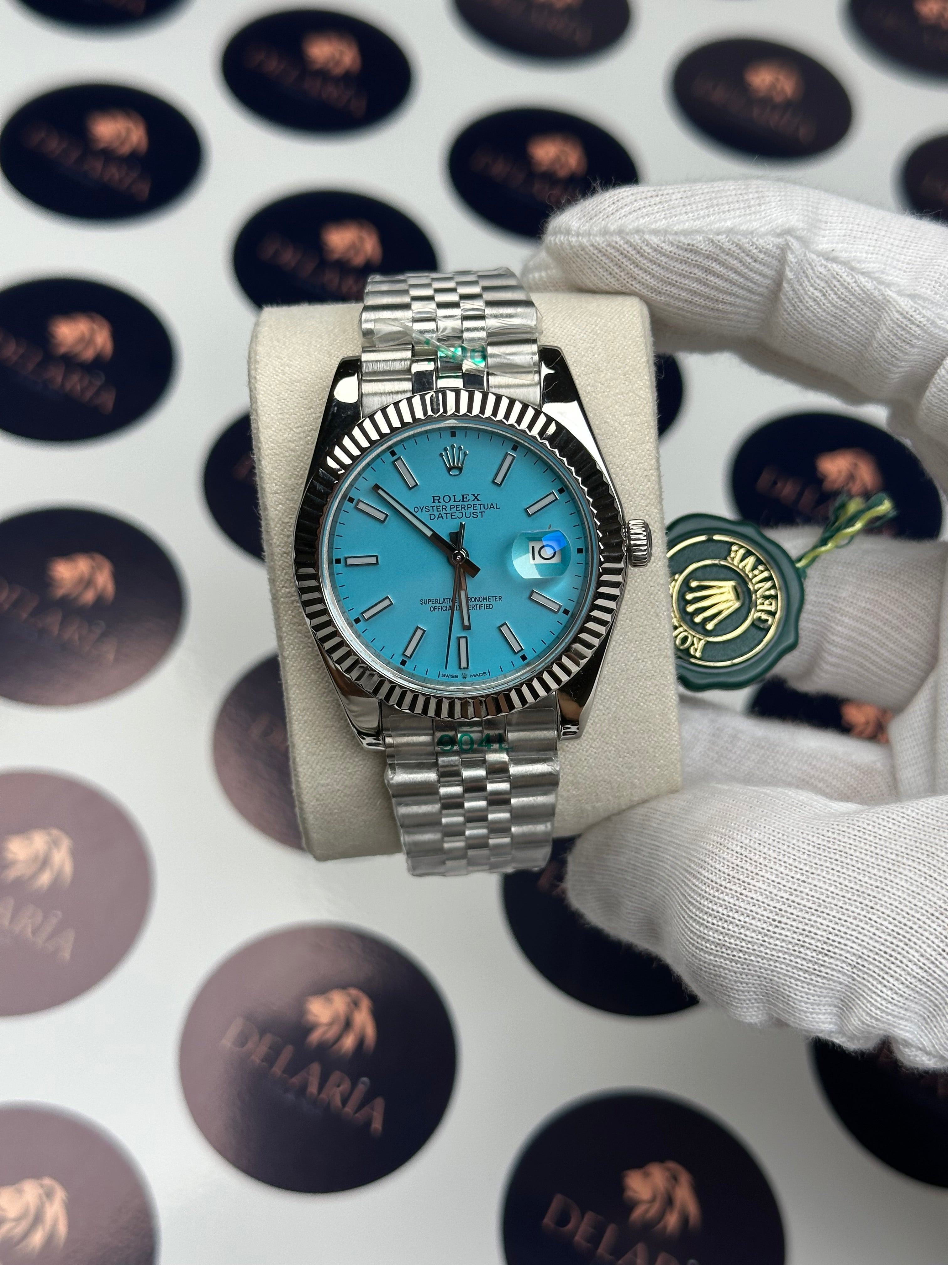 ROLEX DATEJUST 41 MM TURQUOISE DIAL SILVER JUBILE