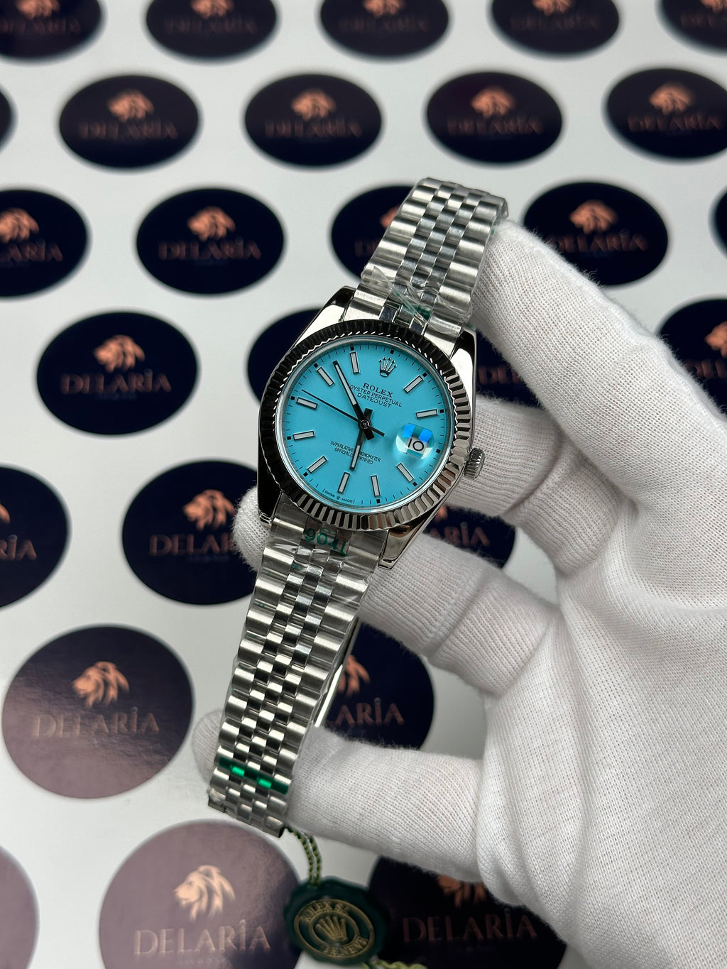 ROLEX DATEJUST 41 MM TURQUOISE DIAL SILVER JUBILE