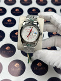 ROLEX DATEJUST 41 MM RED WHO CARES I'M ALREADY LATE SILVER JUBILE