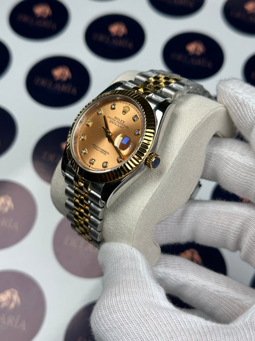 ROLEX DATEJUST 41 MM GOLD DIAL DIAMOND INDEX GOLD-SILVER JUBILE