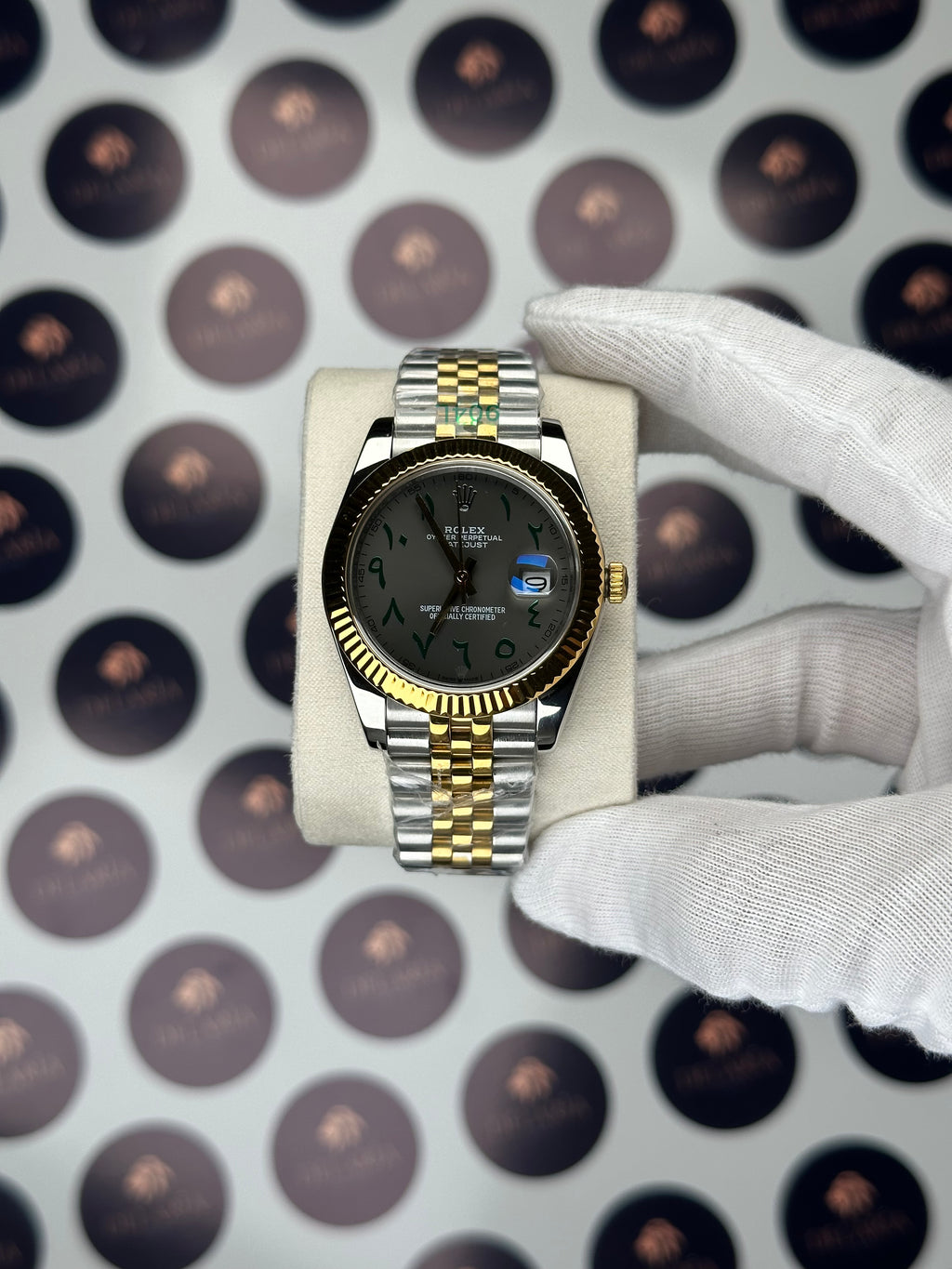 ROLEX DATEJUST 41 MM WIMBLEDON ARABIC INDEX GOLD-SILVER JUBILE