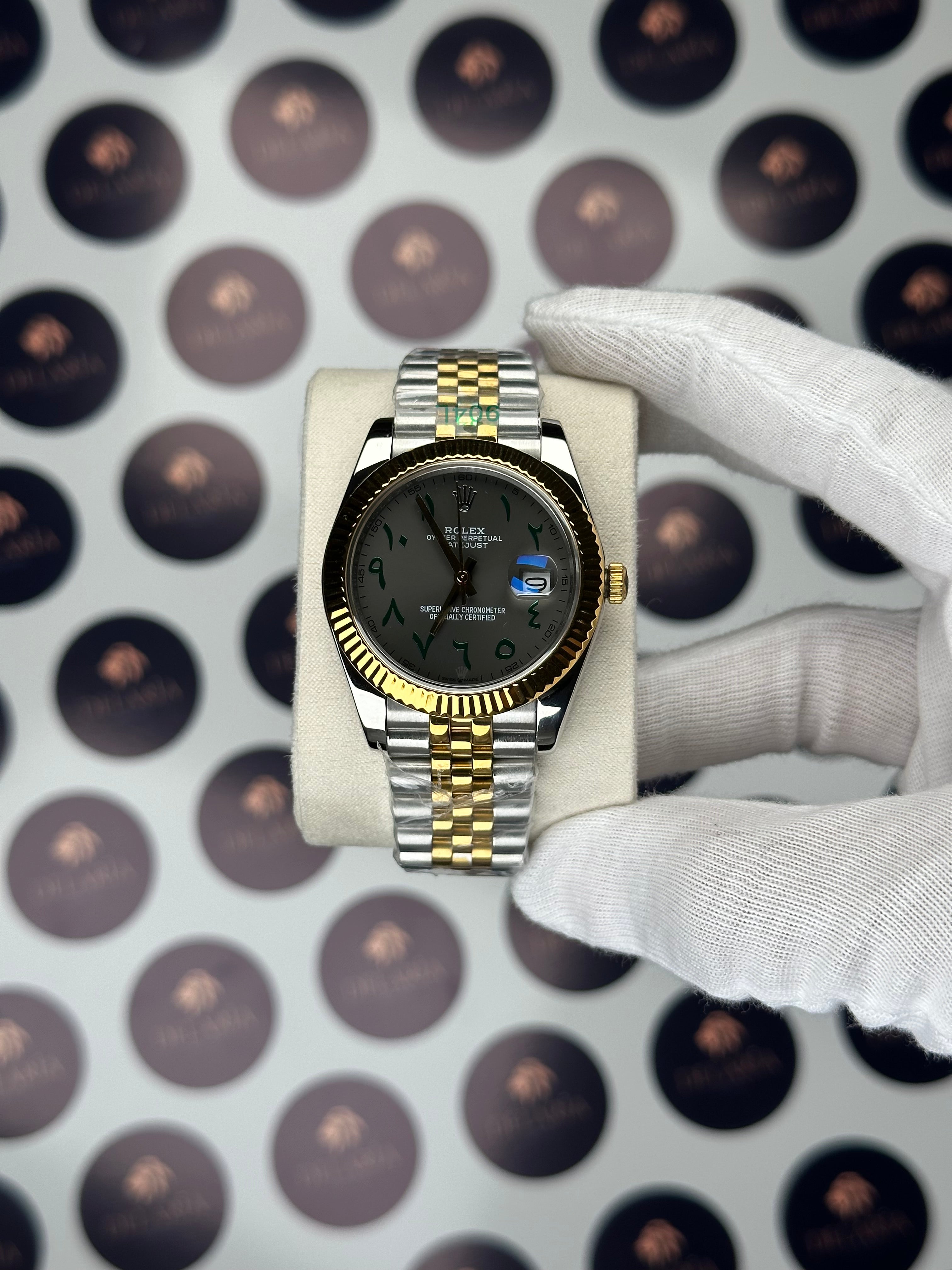 ROLEX DATEJUST 41 MM WIMBLEDON ARABIC INDEX GOLD-SILVER JUBILE