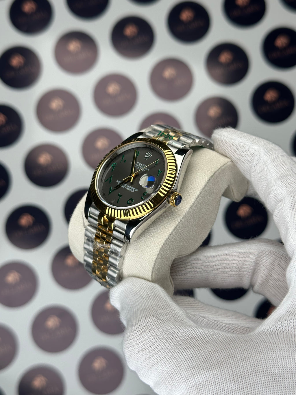 ROLEX DATEJUST 41 MM WIMBLEDON ARABIC INDEX GOLD-SILVER JUBILE