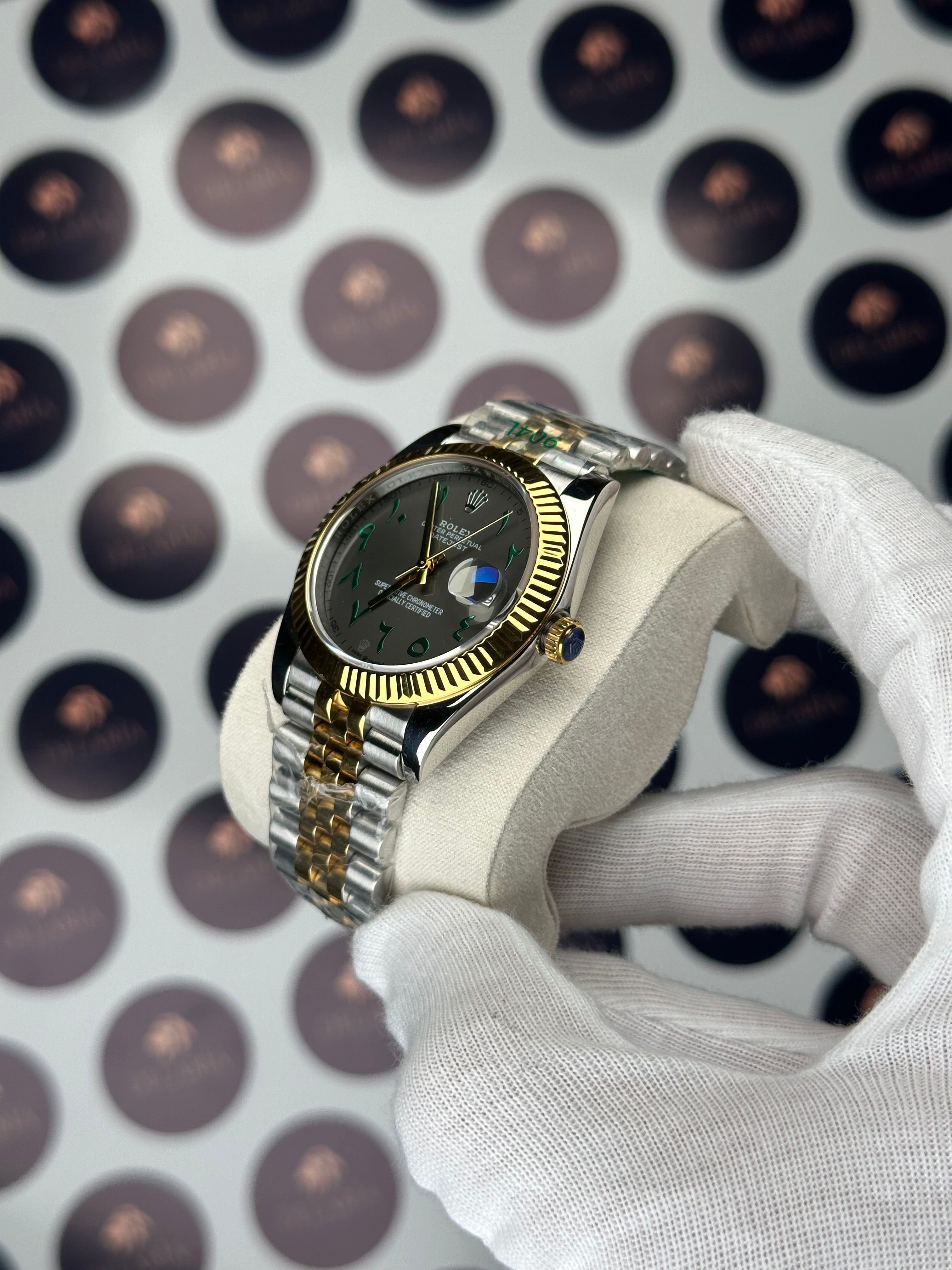 ROLEX DATEJUST 41 MM WIMBLEDON ARABIC INDEX GOLD-SILVER JUBILE