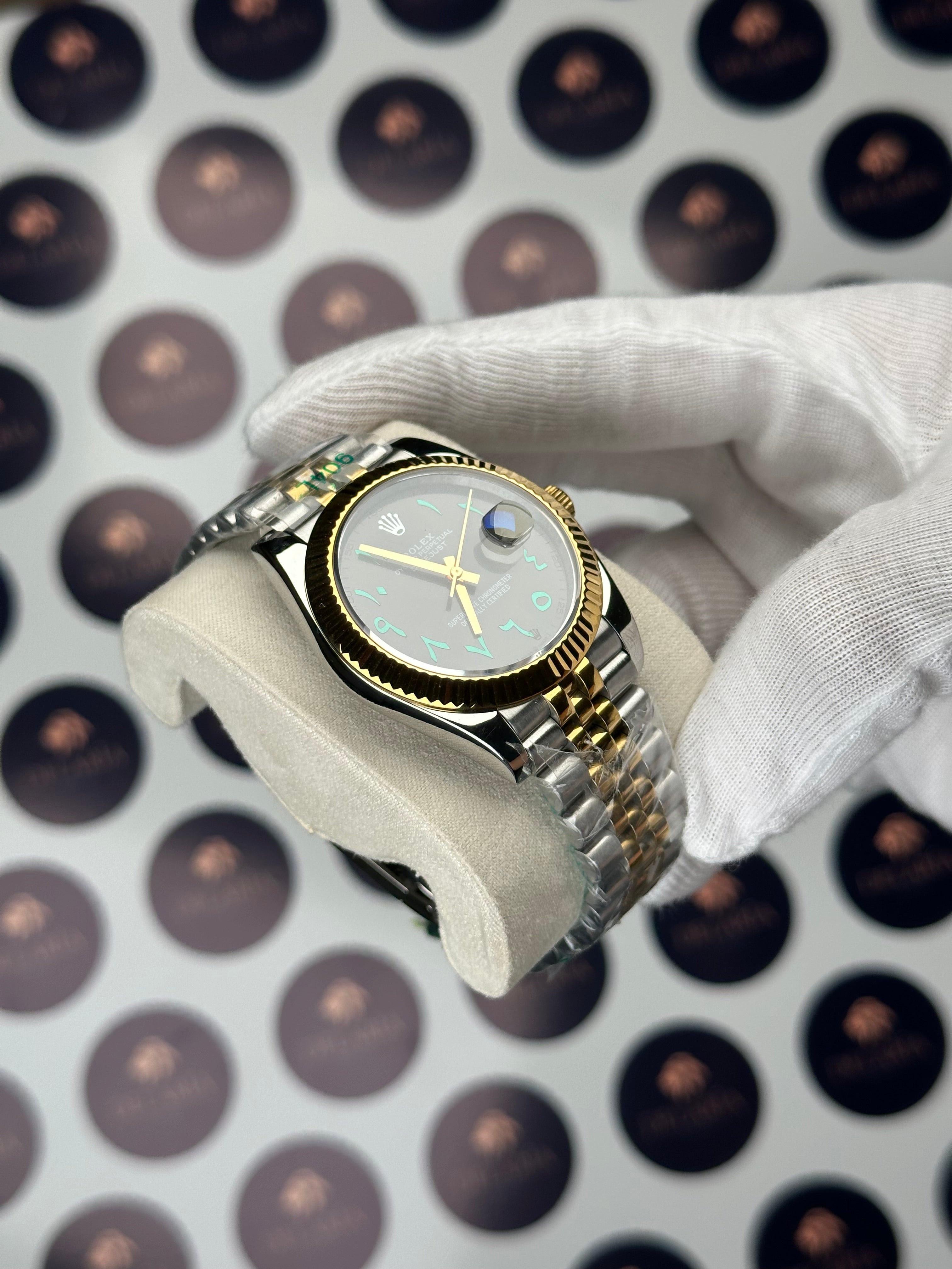 ROLEX DATEJUST 41 MM WIMBLEDON ARABIC INDEX GOLD-SILVER JUBILE