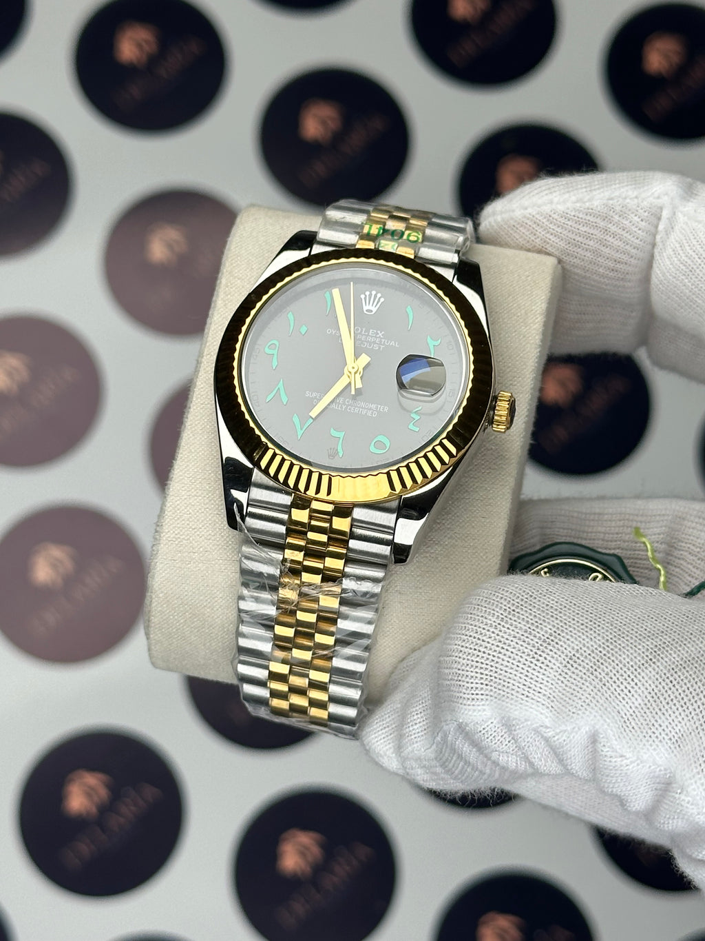 ROLEX DATEJUST 41 MM WIMBLEDON ARABIC INDEX GOLD-SILVER JUBILE