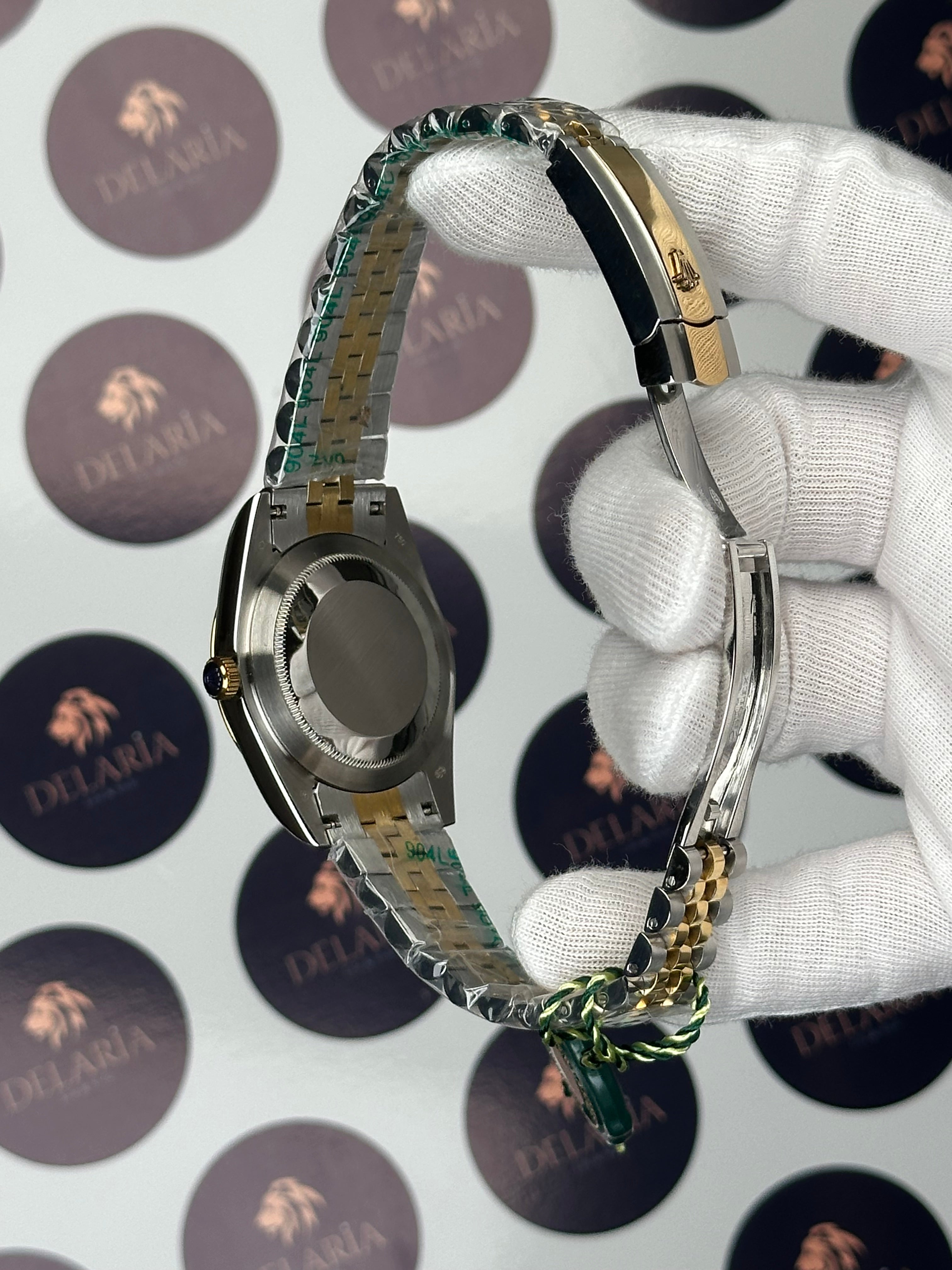 ROLEX DATEJUST 41 MM PEARL WHITE DIAL GOLD-SILVER JUBILE
