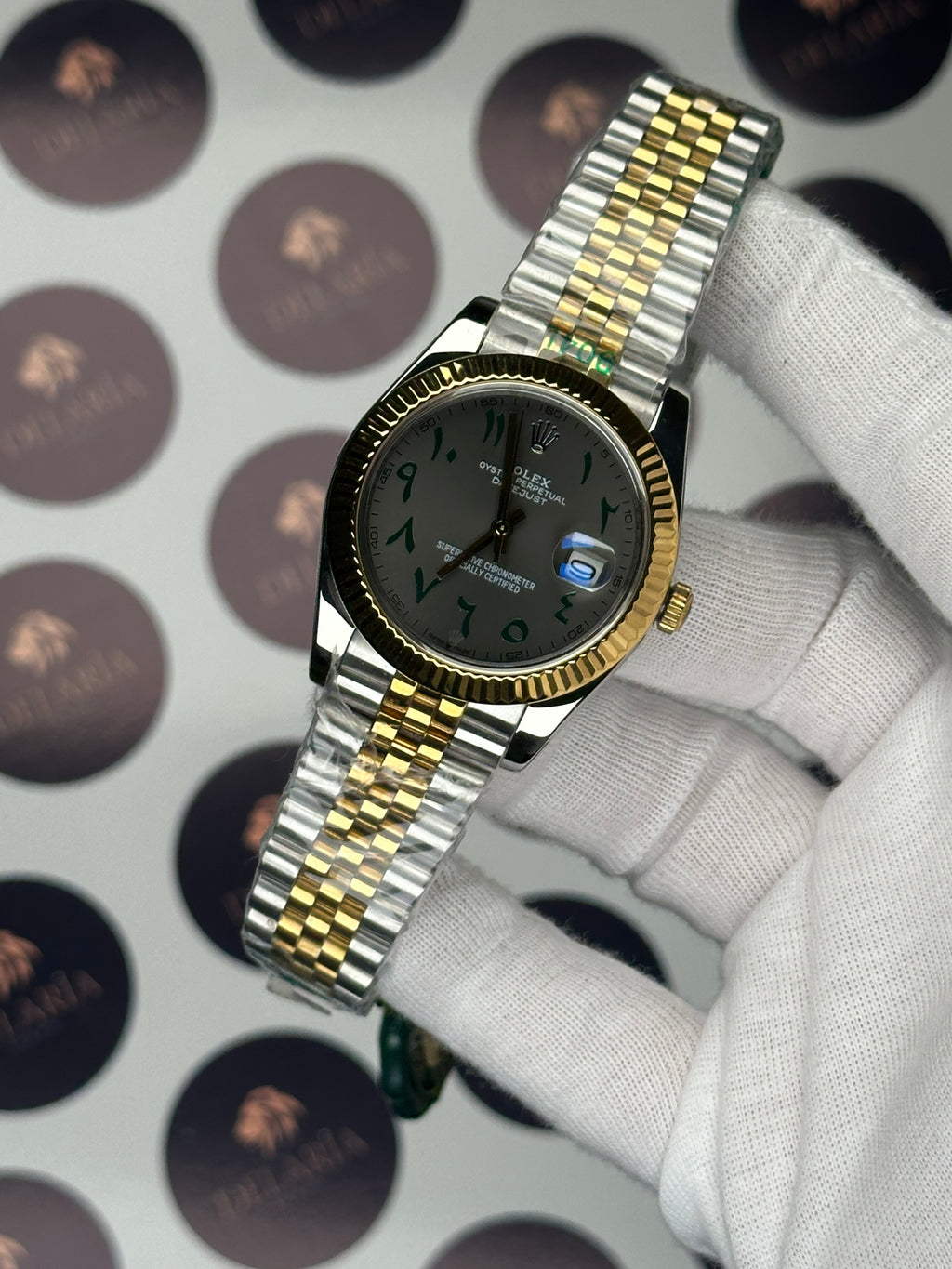 ROLEX DATEJUST 41 MM WIMBLEDON ARABIC INDEX GOLD-SILVER JUBILE