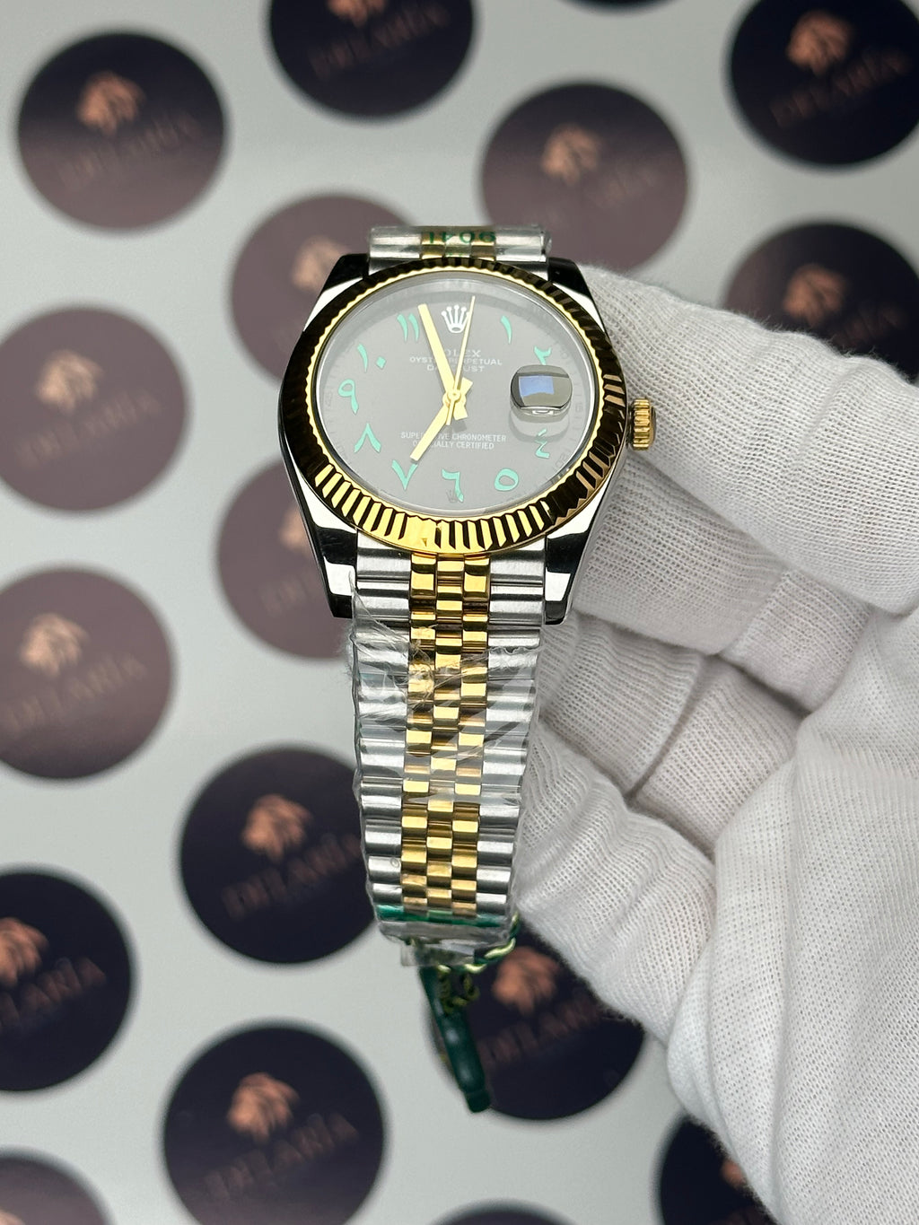 ROLEX DATEJUST 41 MM WIMBLEDON ARABIC INDEX GOLD-SILVER JUBILE