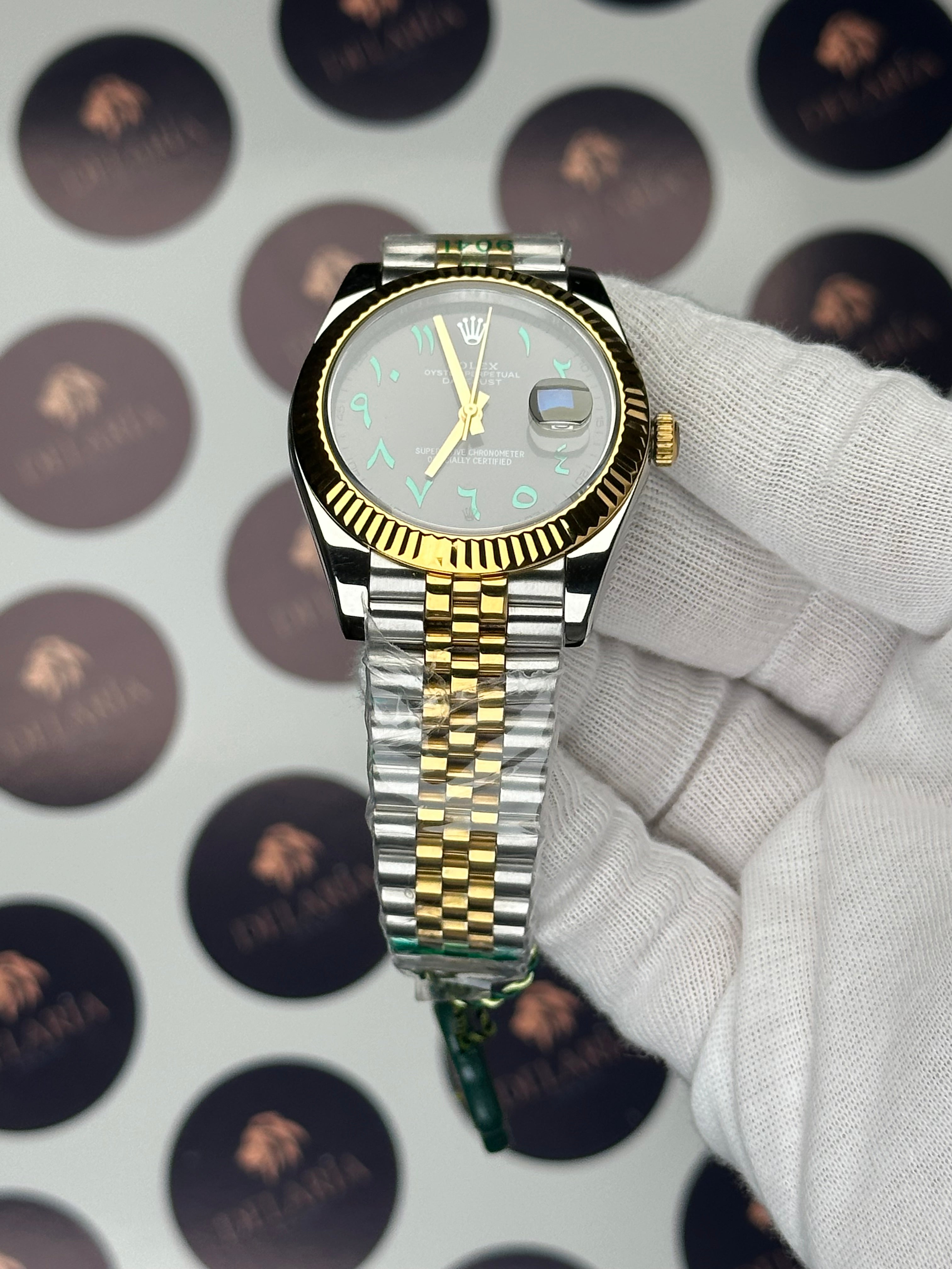 ROLEX DATEJUST 41 MM WIMBLEDON ARABIC INDEX GOLD-SILVER JUBILE
