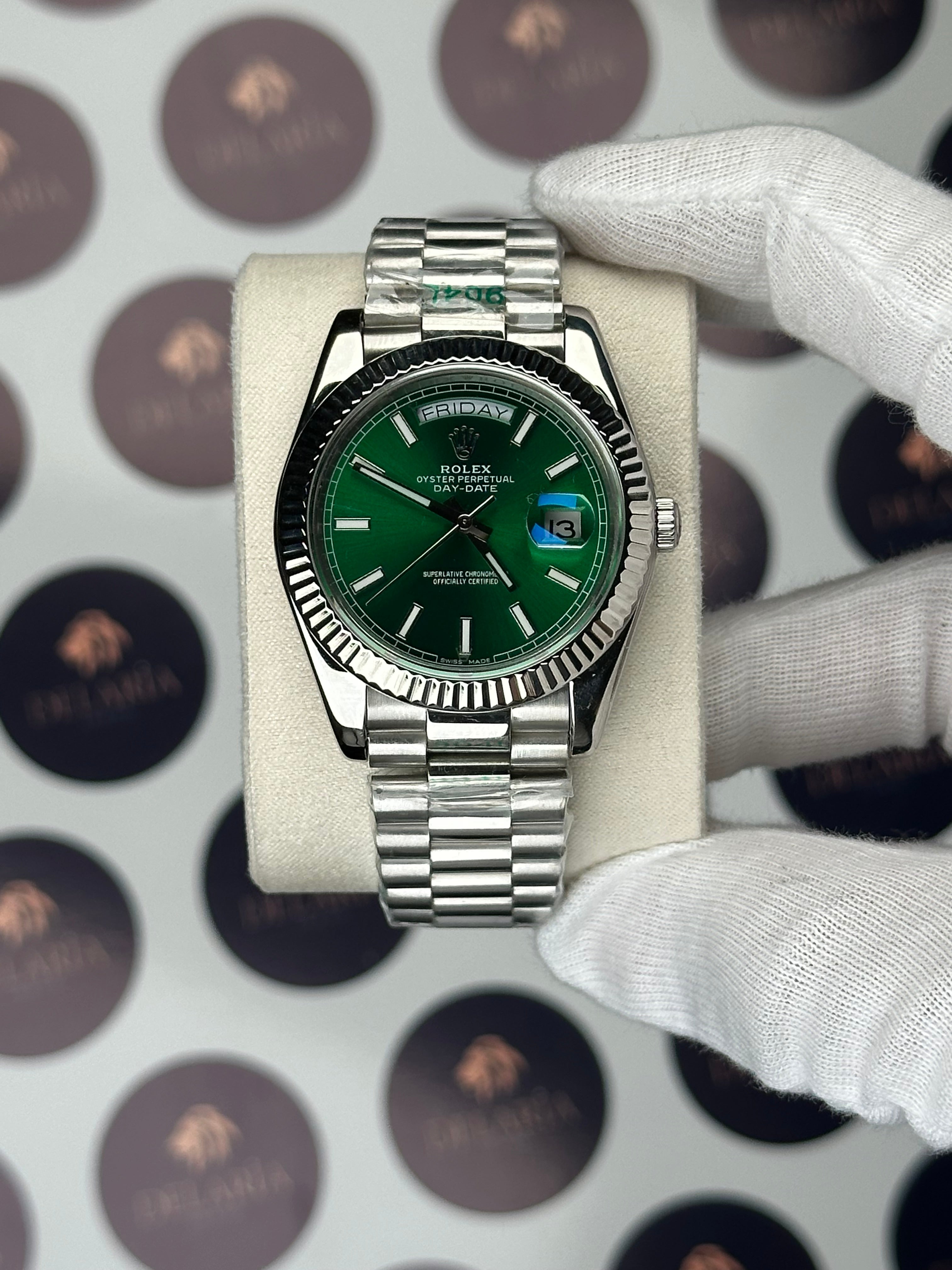 ROLEX DAY-DATE 40 MM GREEN DIAL SILVER PRESIDENT