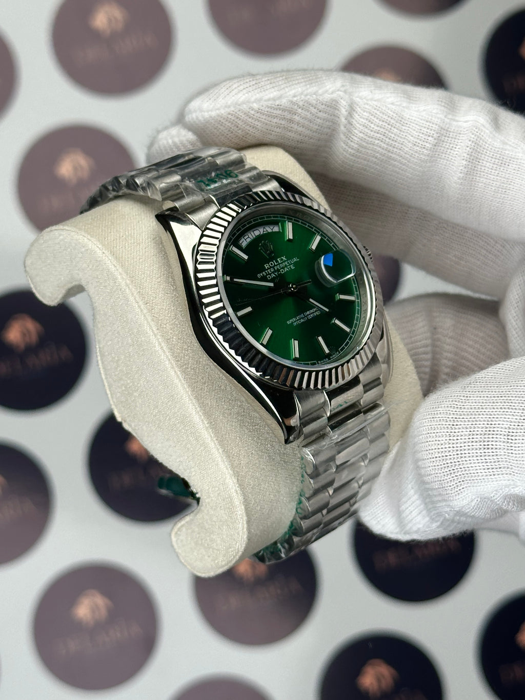 ROLEX DAY-DATE 40 MM GREEN DIAL SILVER PRESIDENT