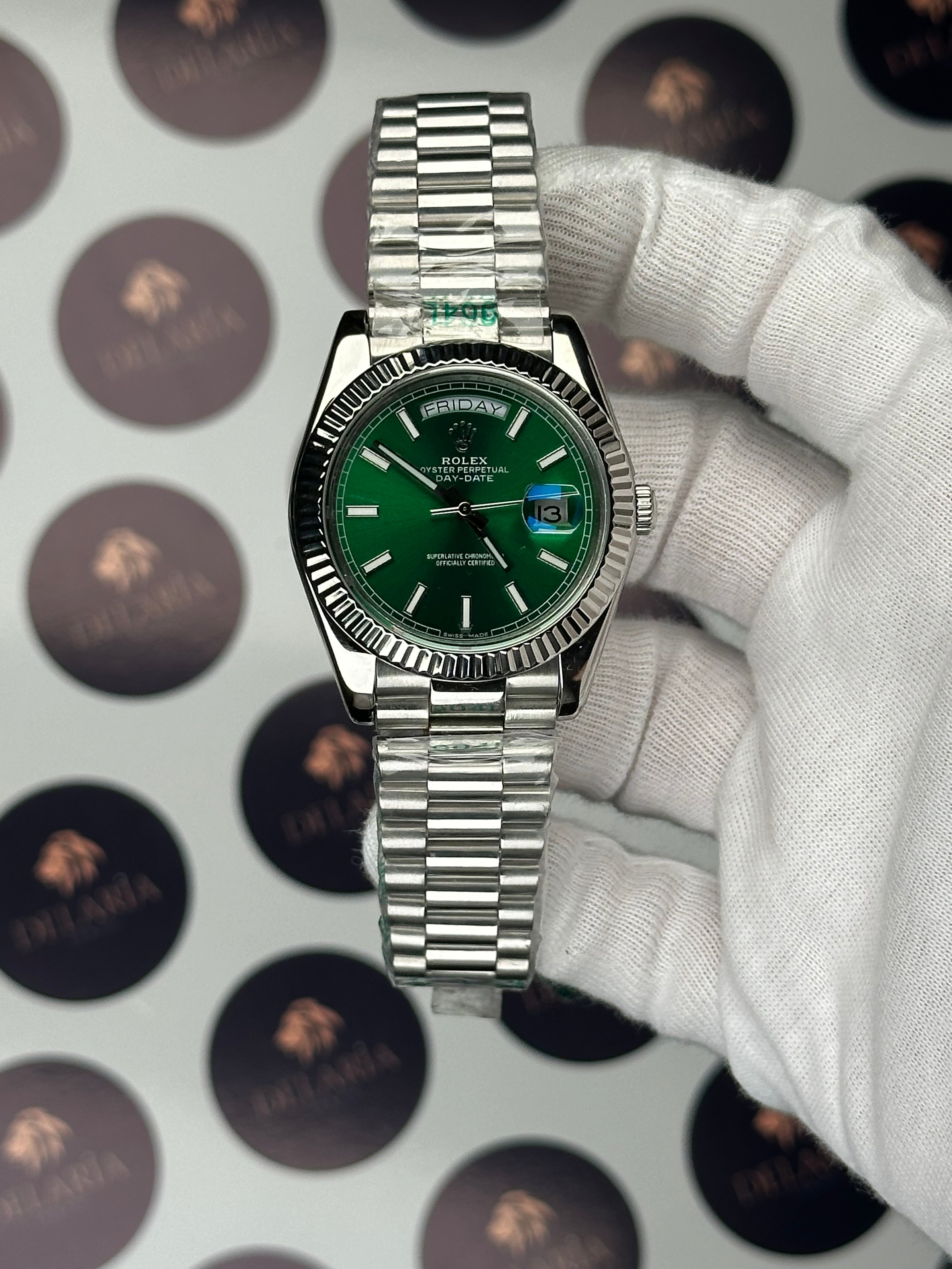 ROLEX DAY-DATE 40 MM GREEN DIAL SILVER PRESIDENT