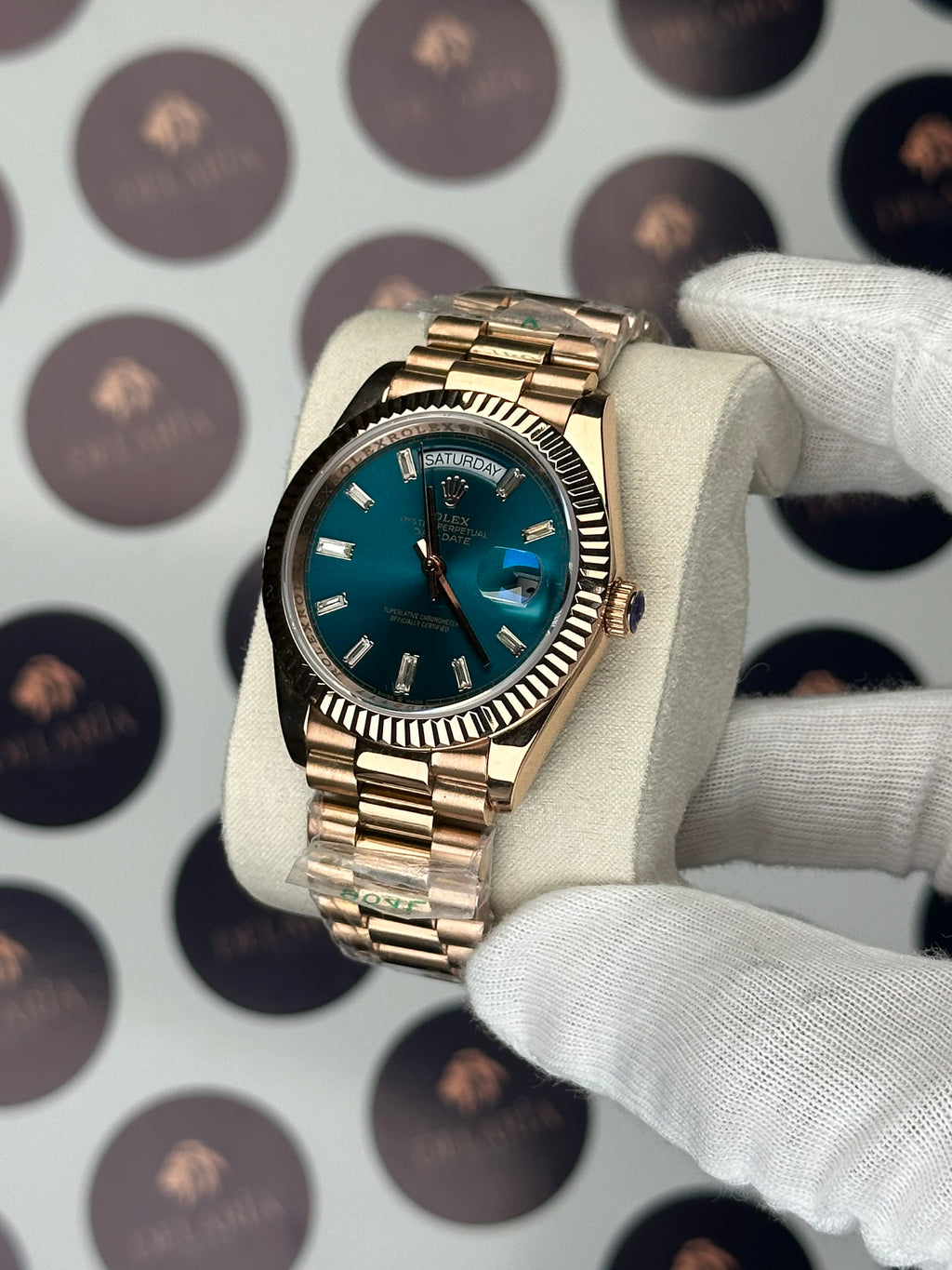 ROLEX DAY-DATE NIGHT BLUE DIAL DIAMOND INDEX ROSE PRESIDENT