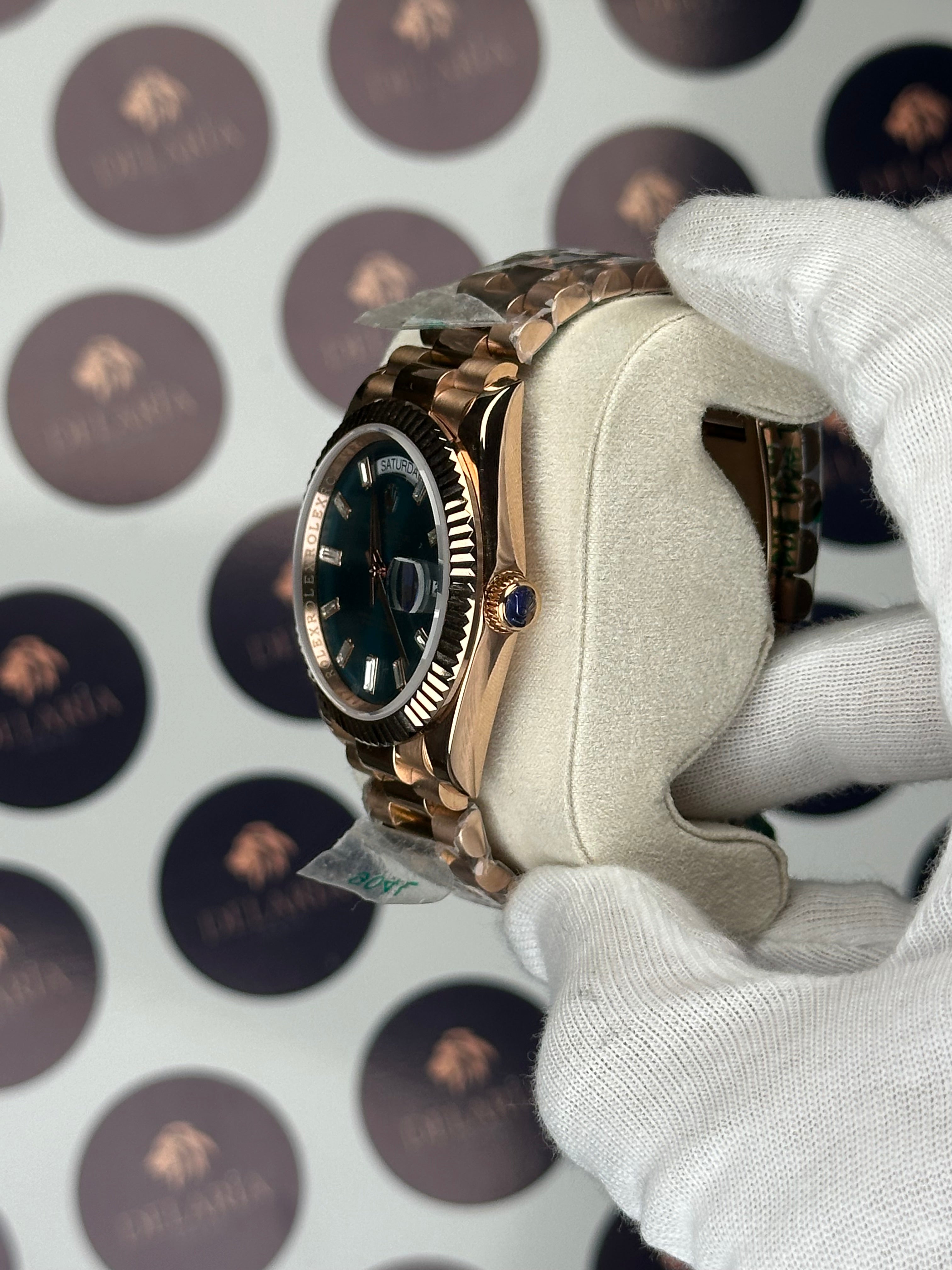 ROLEX DAY-DATE NIGHT BLUE DIAL DIAMOND INDEX ROSE PRESIDENT