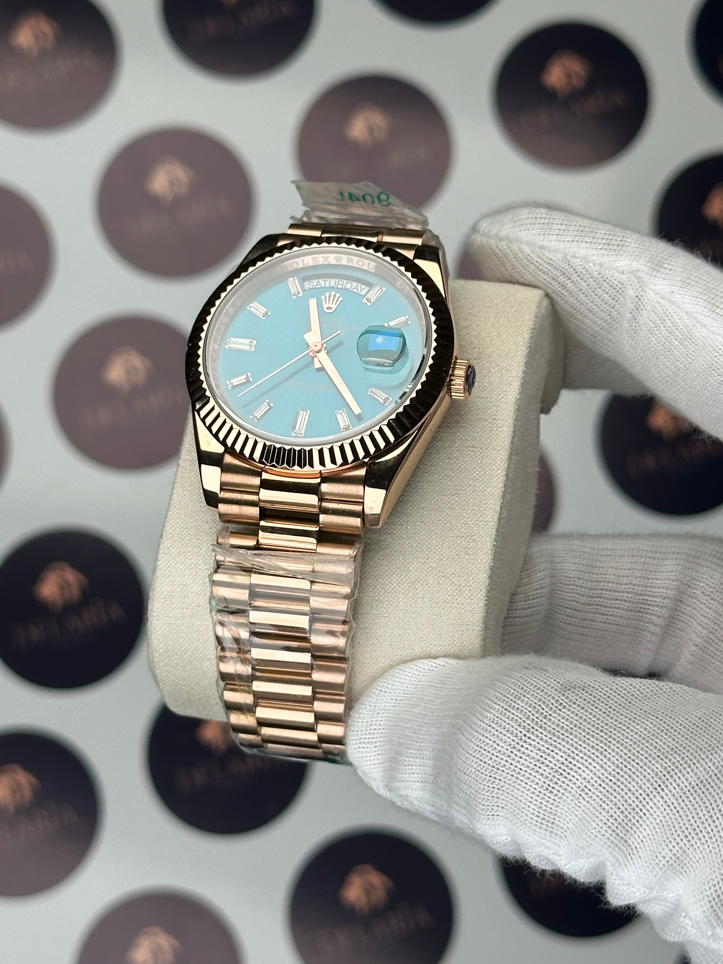 ROLEX DAY-DATE NIGHT BLUE DIAL DIAMOND INDEX ROSE PRESIDENT