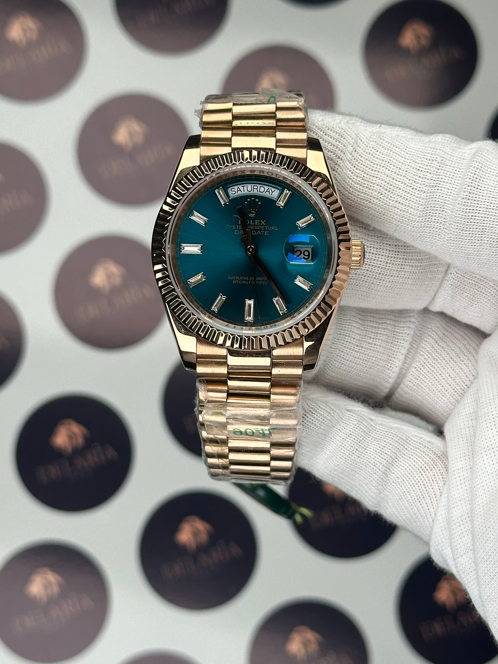 ROLEX DAY-DATE NIGHT BLUE DIAL DIAMOND INDEX ROSE PRESIDENT