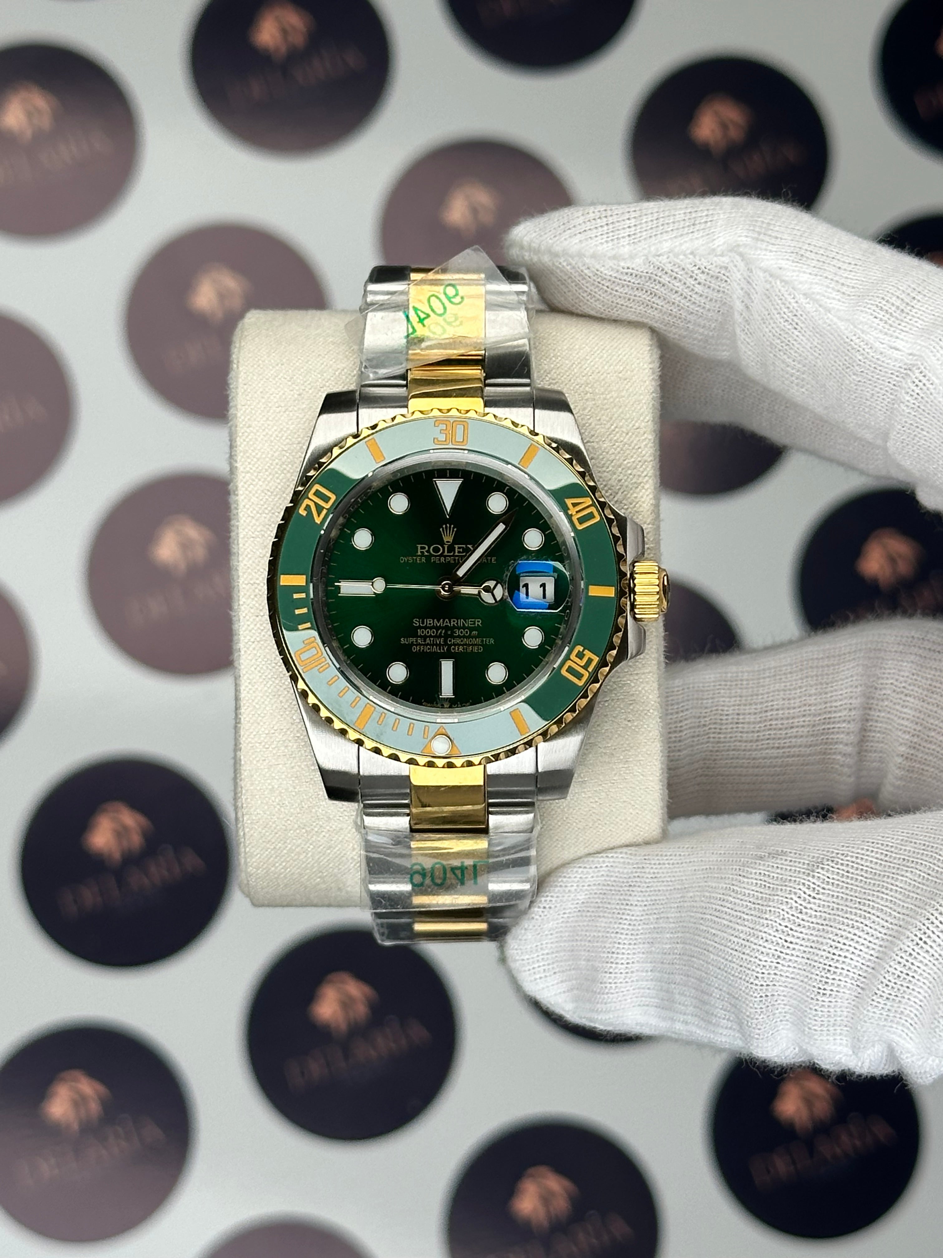 ROLEX SUBMARINER 41 MM GREEN DIAL GOLD-SILVER