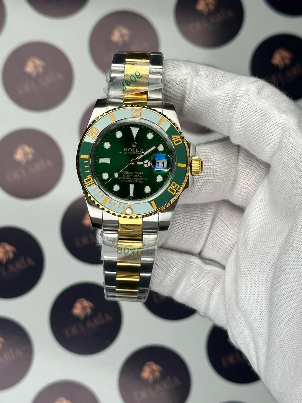 ROLEX SUBMARINER 41 MM GREEN DIAL GOLD-SILVER