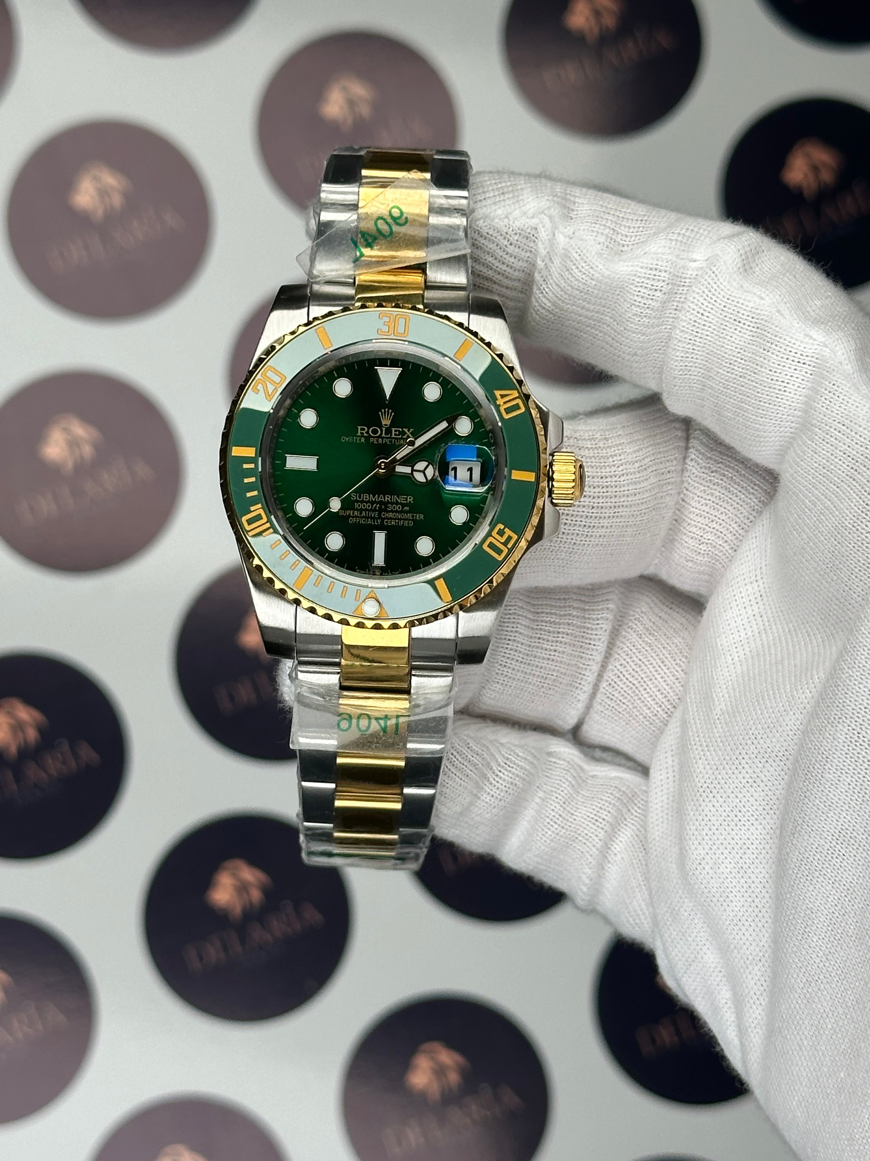ROLEX SUBMARINER 41 MM GREEN DIAL GOLD-SILVER