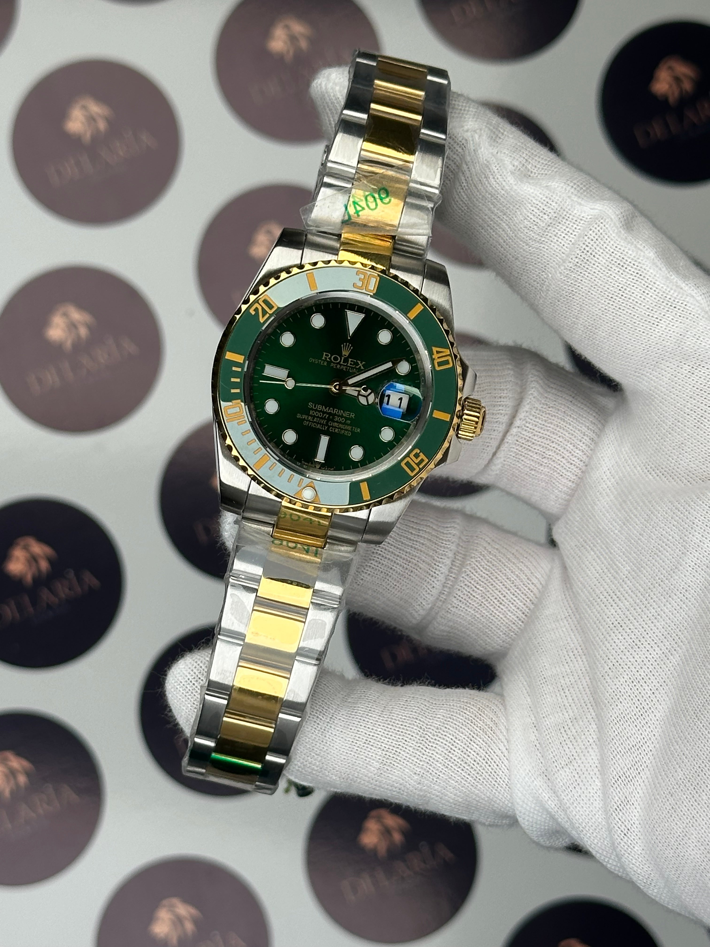 ROLEX SUBMARINER 41 MM GREEN DIAL GOLD-SILVER