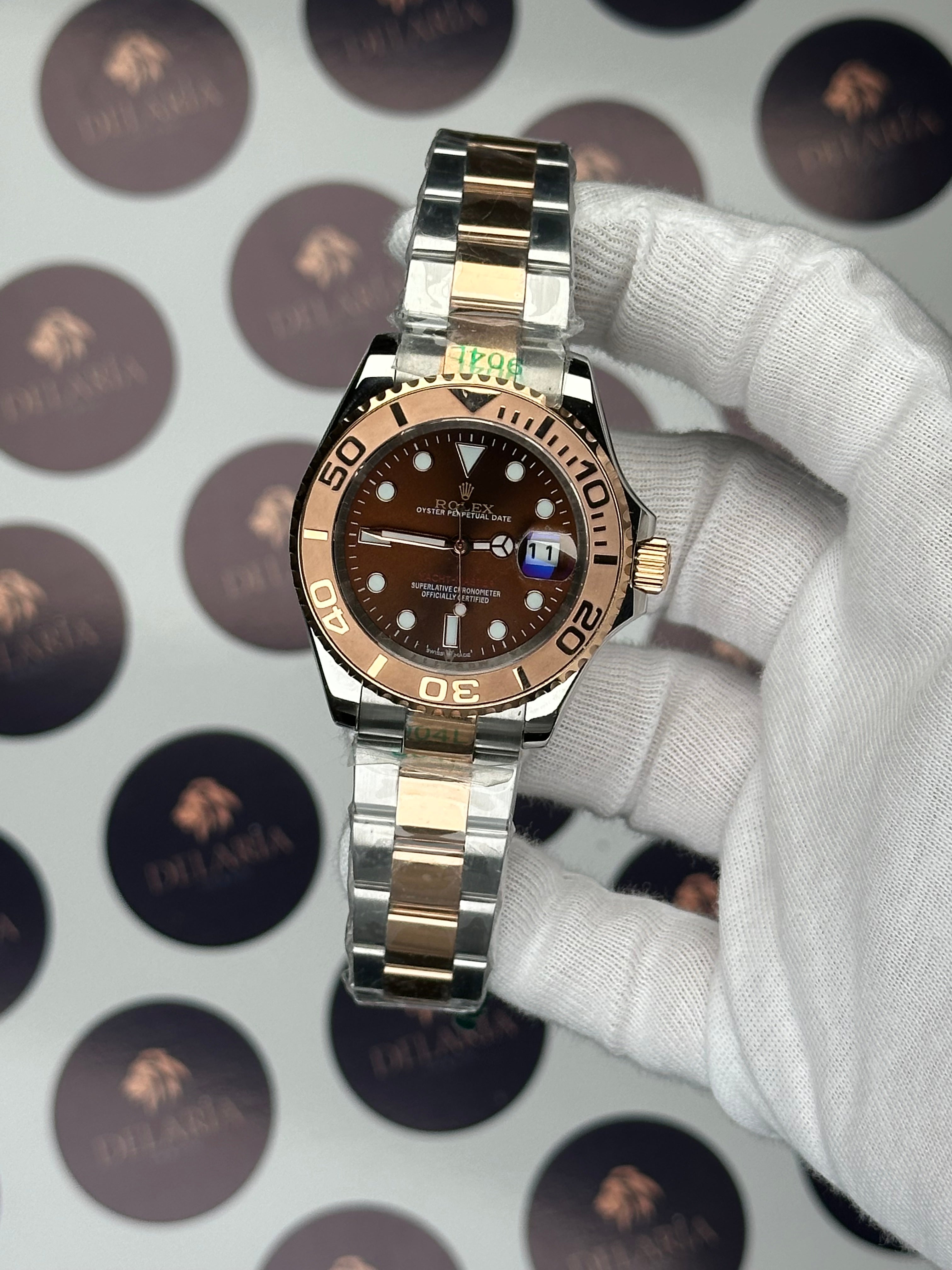 ROLEX YATCH-MASTER 42 MM CHOCOLATE DIAL ROSE-SILVER OYSTER