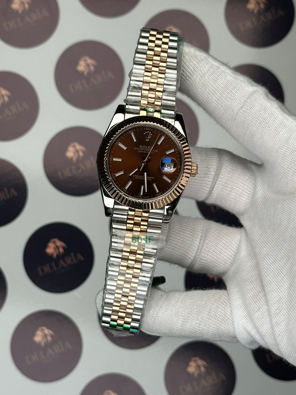 ROLEX DATEJUST 41 MM CHOCOLATE DIAL ROSE-SILVER JUBILE